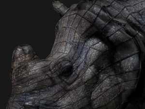 photorealistic rhinoceros indien low-poly 3D Model