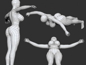 lowpoly female mesh roxanne 3D Modell