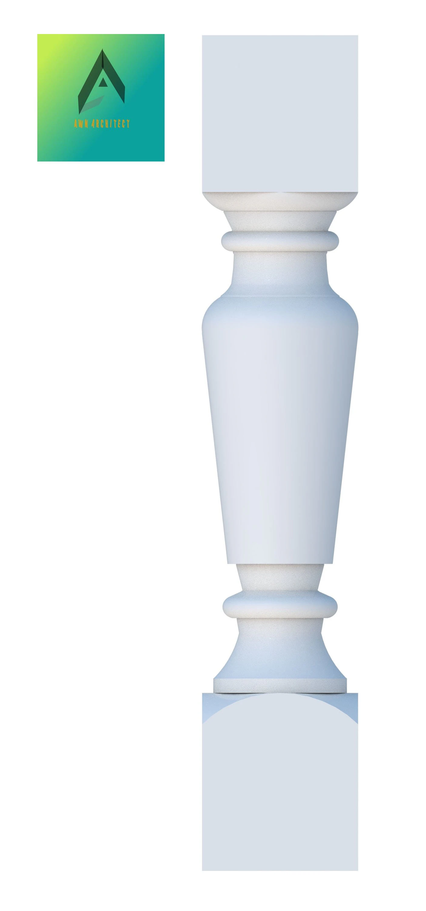 baluster model 9 3D Model .c4d .max .obj .3ds .fbx .stl .blend 