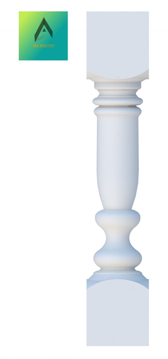 baluster model 11 3D Model .c4d .max .obj .3ds .fbx .stl .blend 