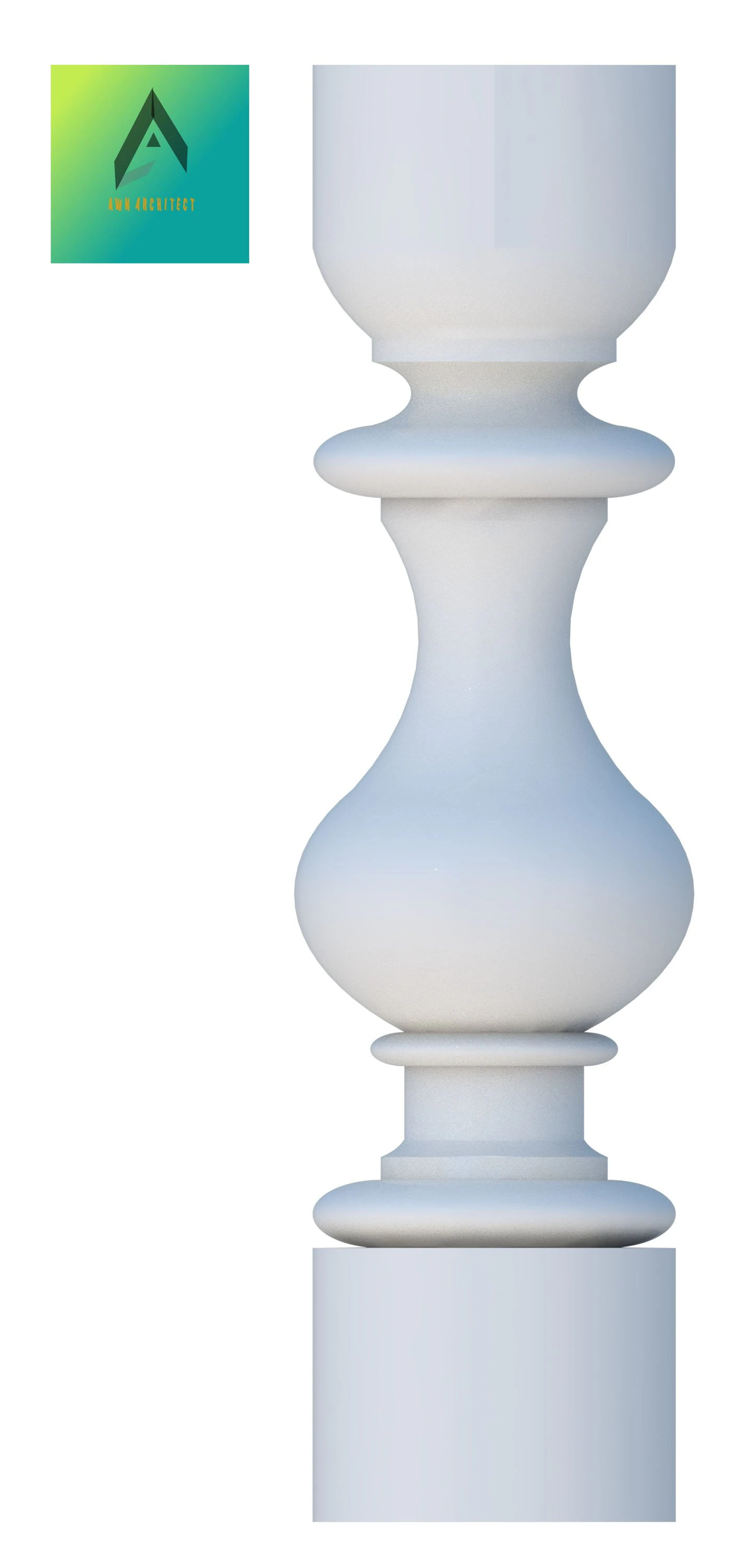 baluster model 12 3D Model .c4d .max .obj .3ds .fbx .stl .blend 
