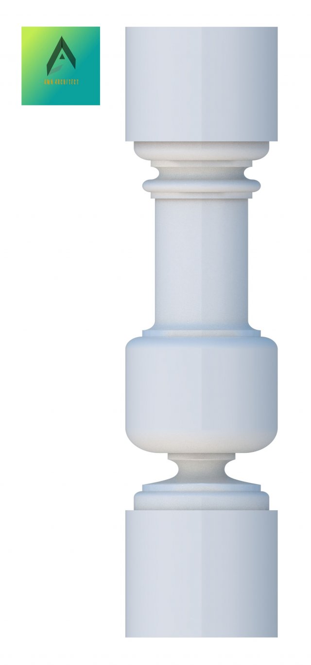 baluster model 13 3D Model .c4d .max .obj .3ds .fbx .stl .blend 