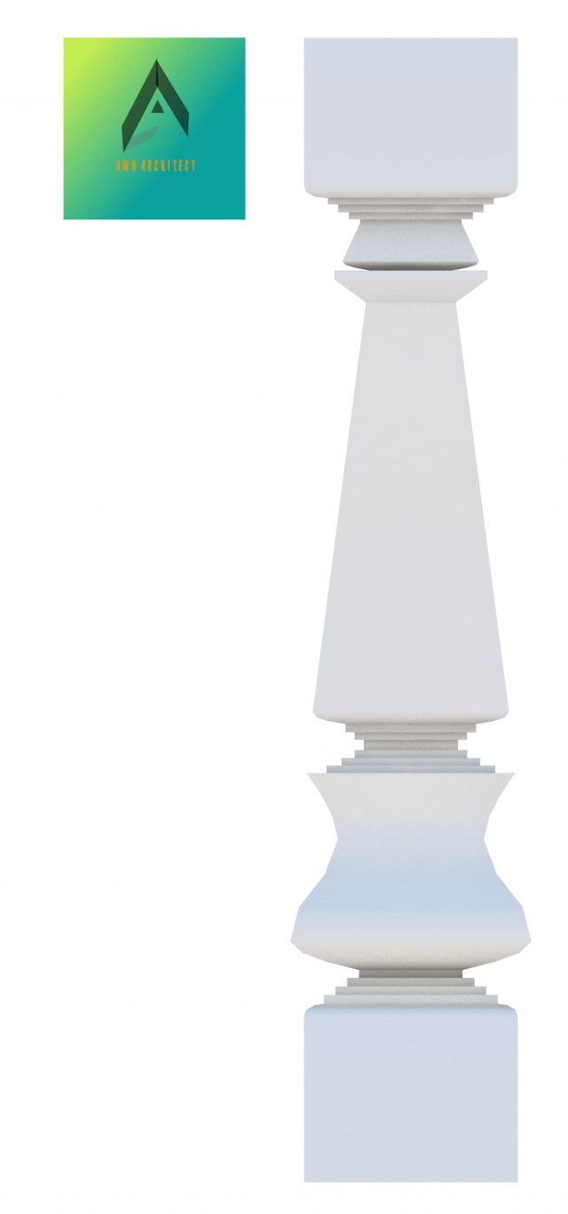baluster model 14 3D Модель .c4d .max .obj .3ds .fbx .stl .blend 