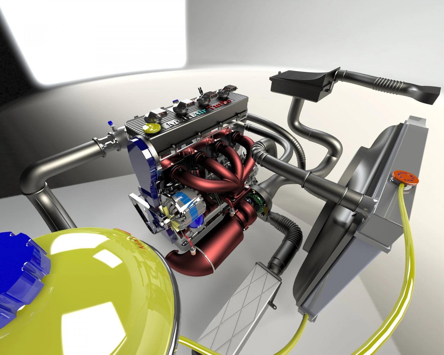 multiair engine fiat 3D Model .c4d .max .obj .3ds .fbx .stl .blend 