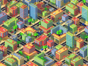 low poly city 3D Model
