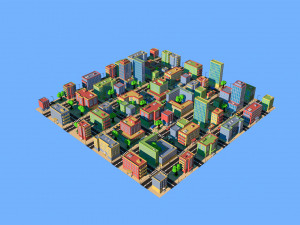 low poly city 3D 모델