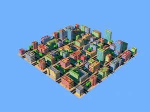 low poly city 3D Model