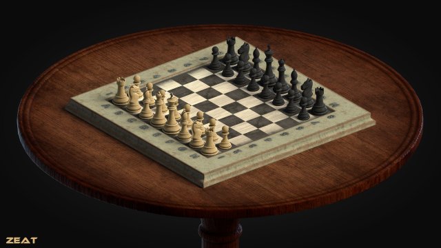 old chess set 3D 模型 .c4d .max .obj .3ds .fbx .stl .blend 