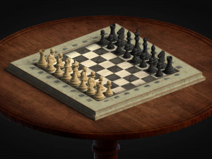 old chess set 3D-Modell