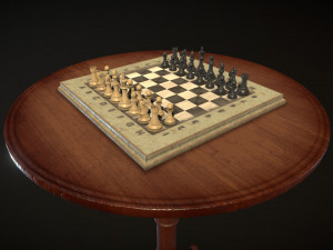 old chess set 3D 模型