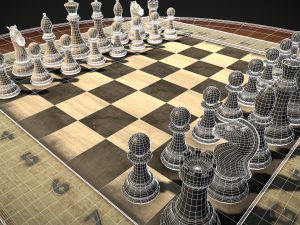 old chess set 3D 模型