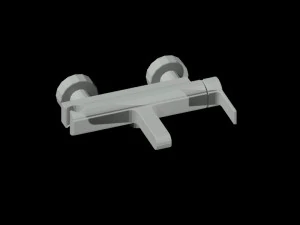 Auto-Cad-3D-Block-Einhebelmischer f&uuml;r die Wandmontage mit Brausebatterie 3D Modell