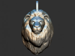lion necklace Modèle 3D