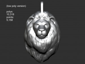 lion necklace Modèle 3D