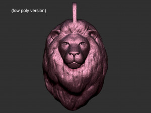 lion necklace Modèle 3D