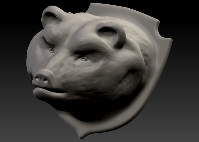 bear head 3D Модель .c4d .max .obj .3ds .fbx .stl .blend 
