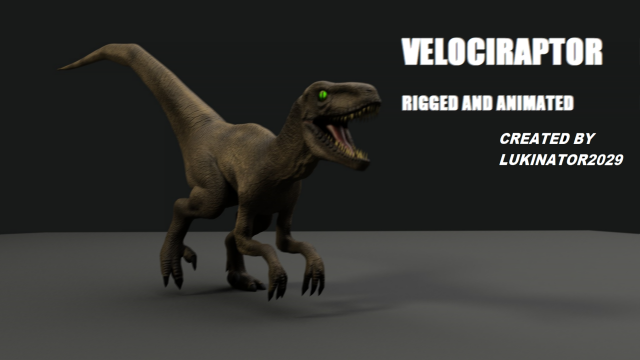 jurassic park 1993 inspired raptor rigged and animated 3D Model .c4d .max .obj .3ds .fbx .stl .blend 