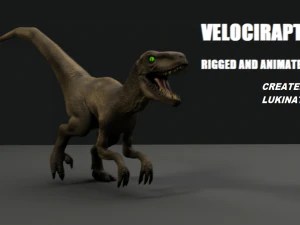 Jurassic Park 1993 inspirado em Raptor equipado e animado Modelo 3D