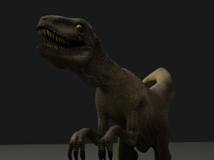 jurassic park 1993 inspired raptor rigged and animated 3D Model