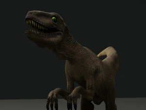 jurassic park 1993 inspired raptor rigged and animated 3D Model