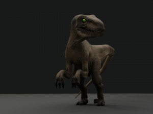 jurassic park 1993 inspired raptor rigged and animated 3D Model
