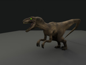 jurassic park 1993 inspired raptor rigged and animated 3D Model