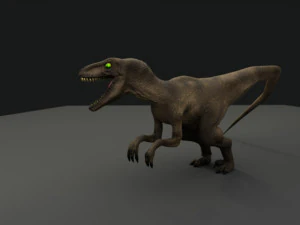 jurassic park 1993 inspired raptor rigged and animated 3D Model