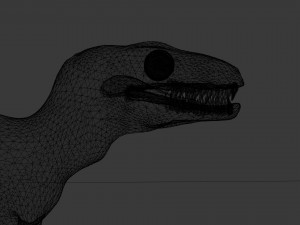 jurassic park 1993 inspired raptor rigged and animated 3D Model