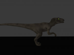 jurassic park 1993 inspired raptor rigged and animated 3D Model