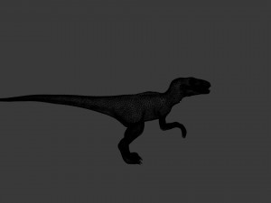 jurassic park 1993 inspired raptor rigged and animated 3D Model