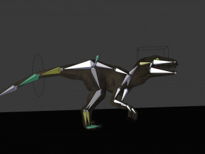 jurassic park 1993 inspired raptor rigged and animated 3D Model