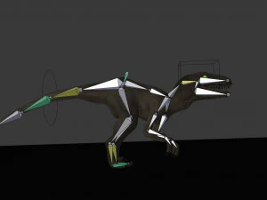 jurassic park 1993 inspired raptor rigged and animated 3D Model