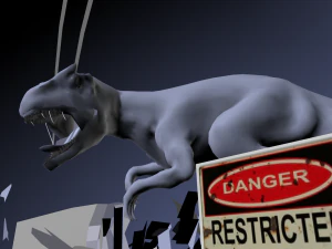 allosaurus rigged and animated 3D Model