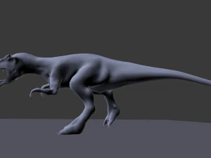 allosaurus rigged and animated 3D Model