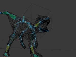 allosaurus rigged and animated 3D Model