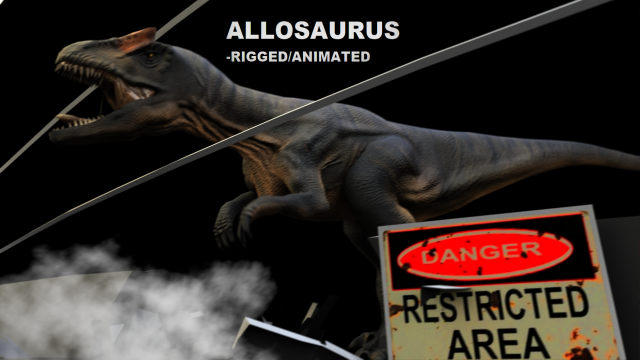 allosaurus rigged and animated Modello 3D .c4d .max .obj .3ds .fbx .stl .blend 
