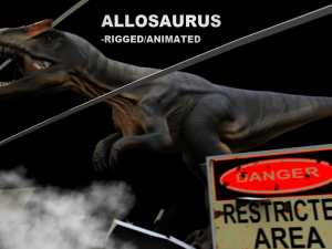 allosaurus rigged and animated 3D Model