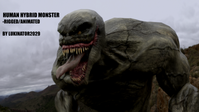 human hybrid monster-alien creature Modello 3D .c4d .max .obj .3ds .fbx .stl .blend 