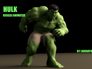 hulk 2003 rigged and animated 3D Model