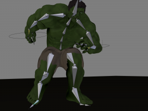 hulk 2003 rigged and animated 3D Model