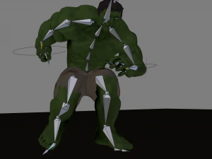 hulk 2003 rigged and animated 3D Model