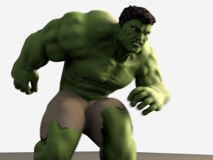 hulk 2003 rigged and animated 3D Model