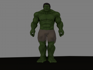 hulk 2003 rigged and animated 3D Model