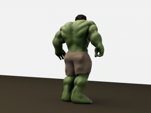 hulk 2003 rigged and animated 3D Model