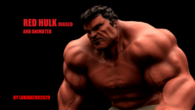 red hulk rigged and animated 3D मॉडल .c4d .max .obj .3ds .fbx .stl .blend 