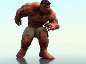 red hulk rigged and animated 3D मॉडल