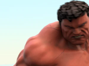 red hulk rigged and animated 3D Model