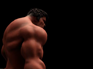 red hulk rigged and animated 3D Model