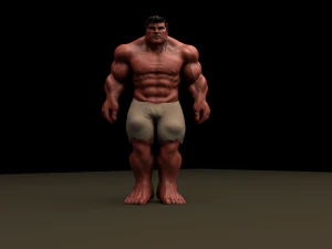 red hulk rigged and animated 3D Model
