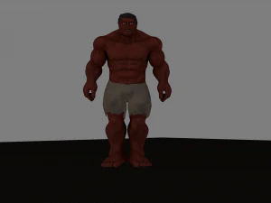 red hulk rigged and animated 3D Model